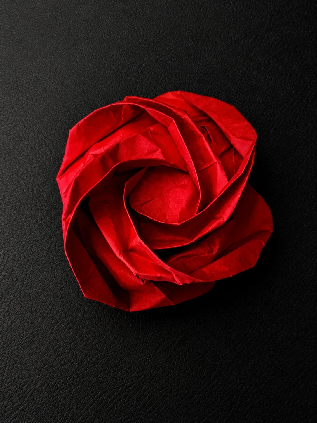 The Red Rose — an origami rose representing courage