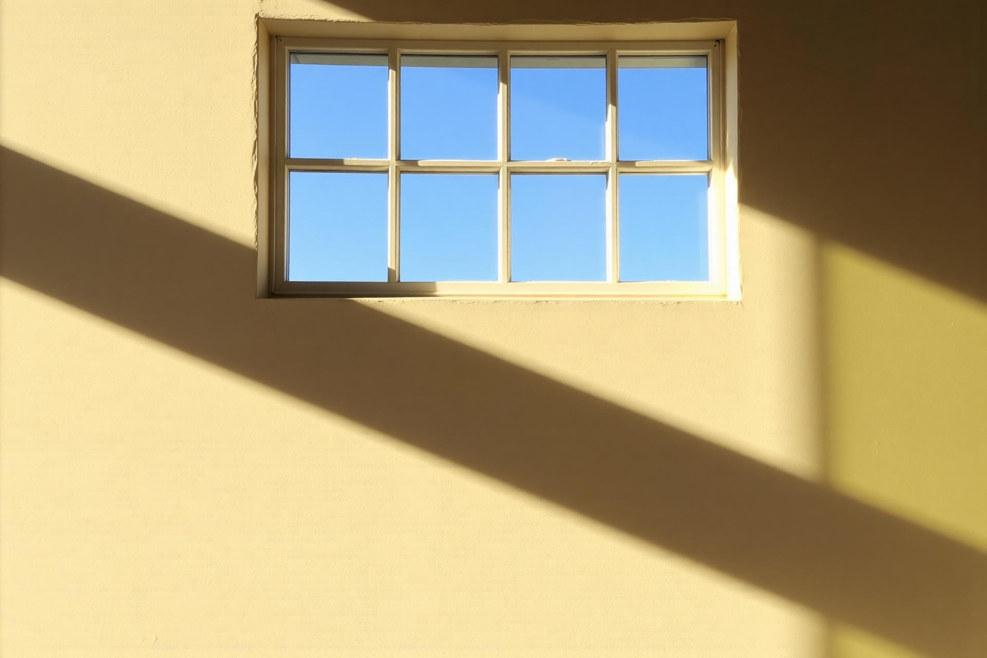 Window light falling across a bare plaster wall